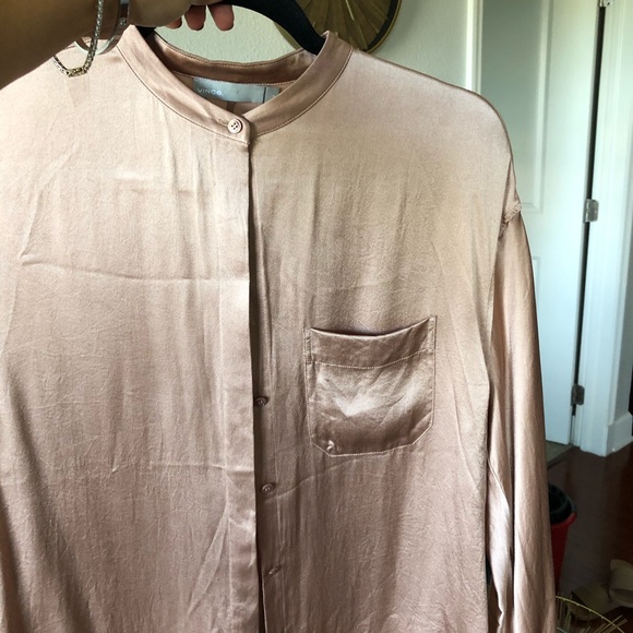 Set of Vince Silk Blouses xs /s green blush - Picture 2 of 7